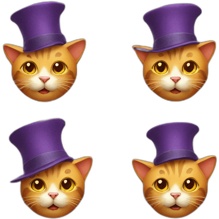 cat with funny hat emoji