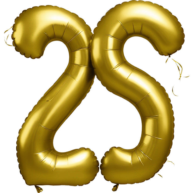 The number 30 as Gold foil balloons emoji