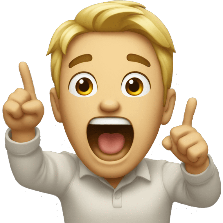 Guy pointing while screaming emoji