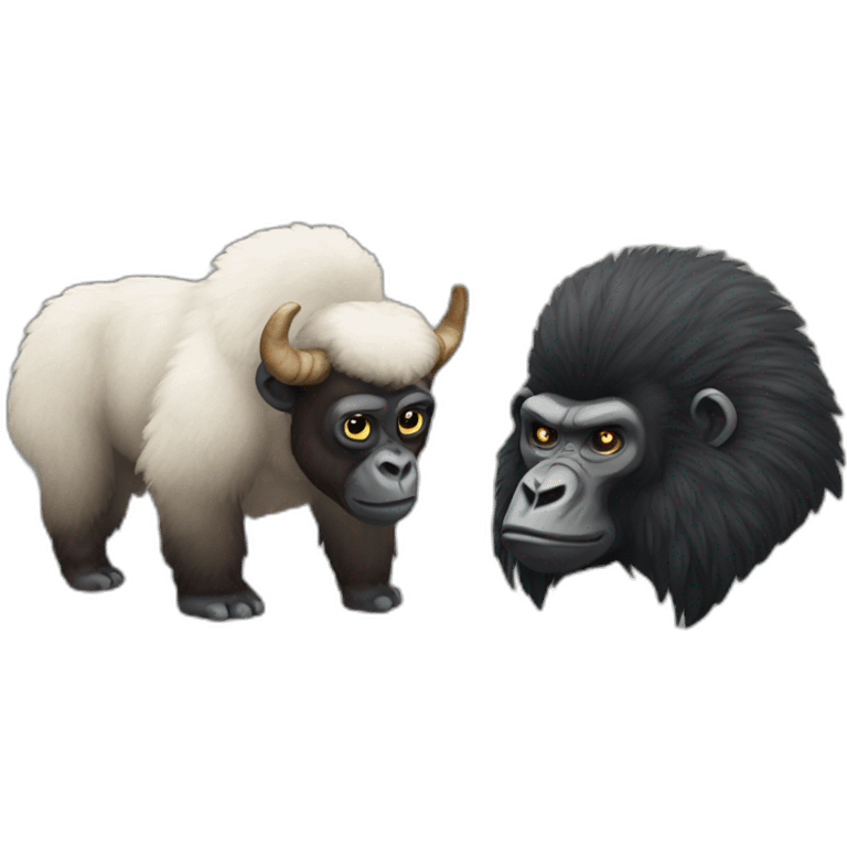 Gorilla Vs Horned Sheep emoji