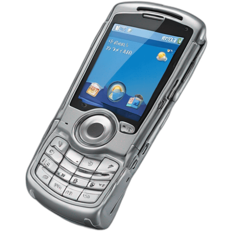 silver Motorola Razr V3 mobile device with the iconic clamshell design. emoji