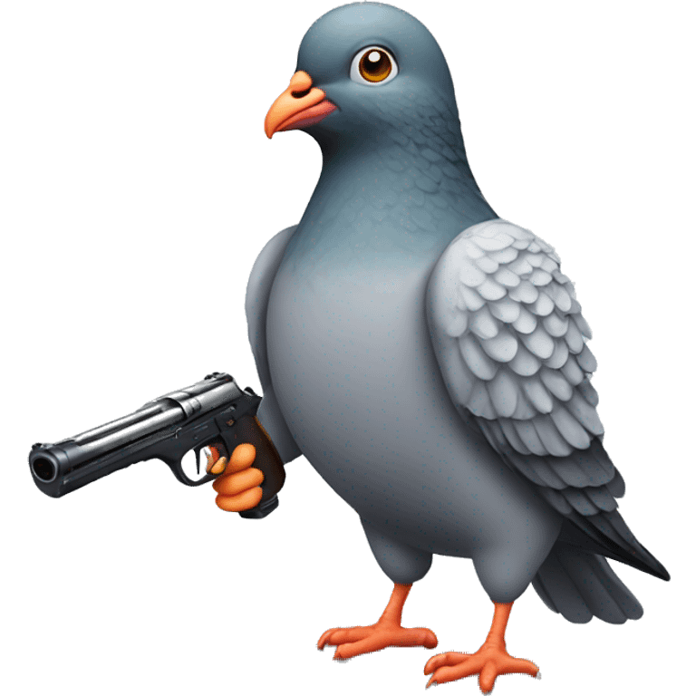 Pigeon with a gun in his hands  emoji