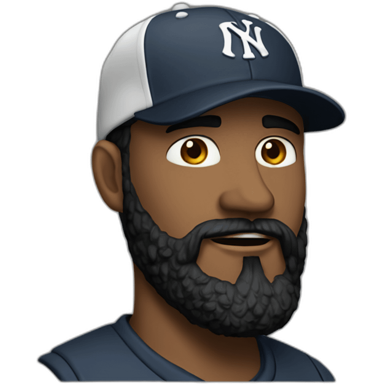 bold 32 y.o. man with dark beard and baseball obey cap emoji