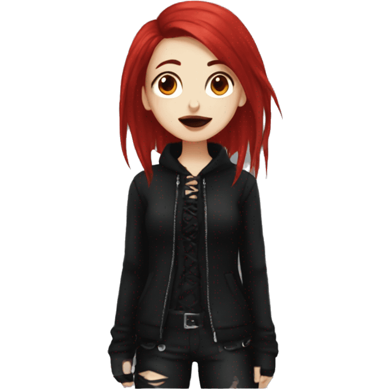 Goth girl with red hair emoji