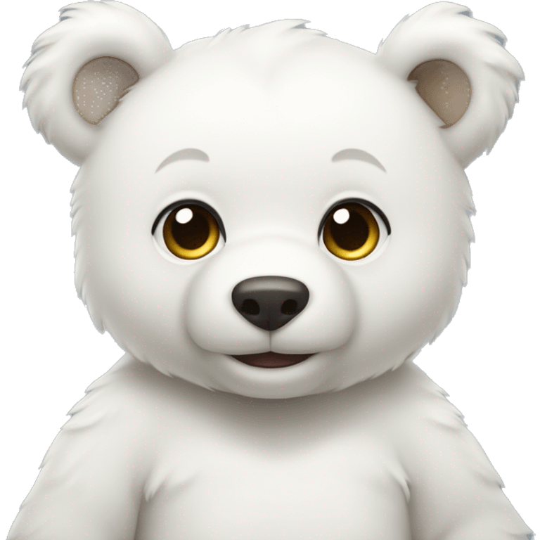 make a white tuko cannidian bear cub looking cute  emoji