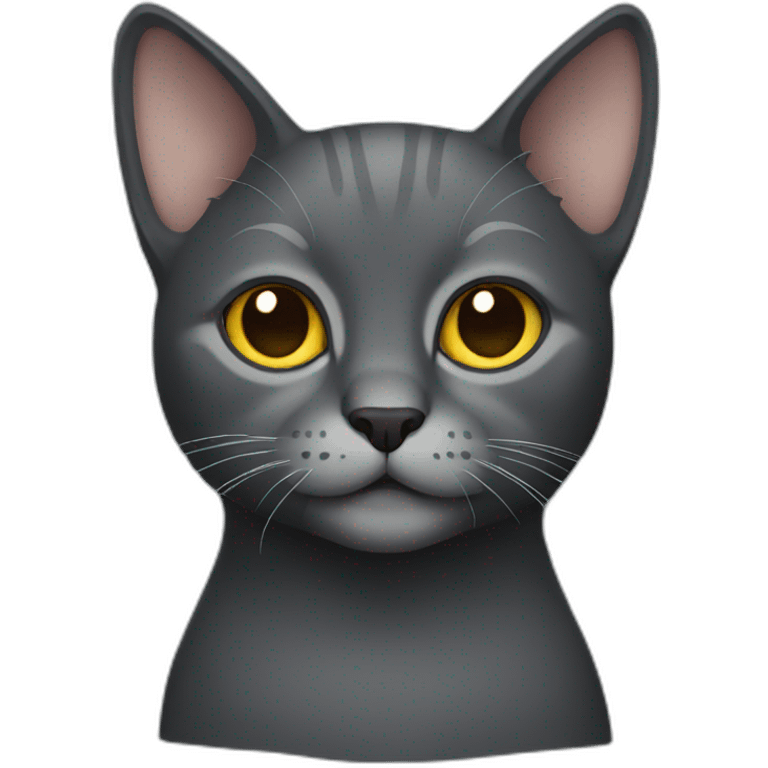 Dark Gray cat emoji