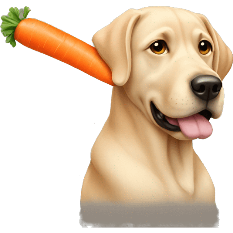 Lab eating a carrot emoji