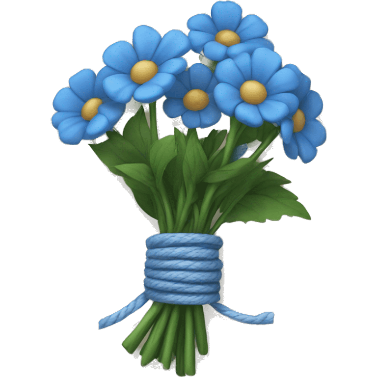 Blue flower bundle tied with twine emoji