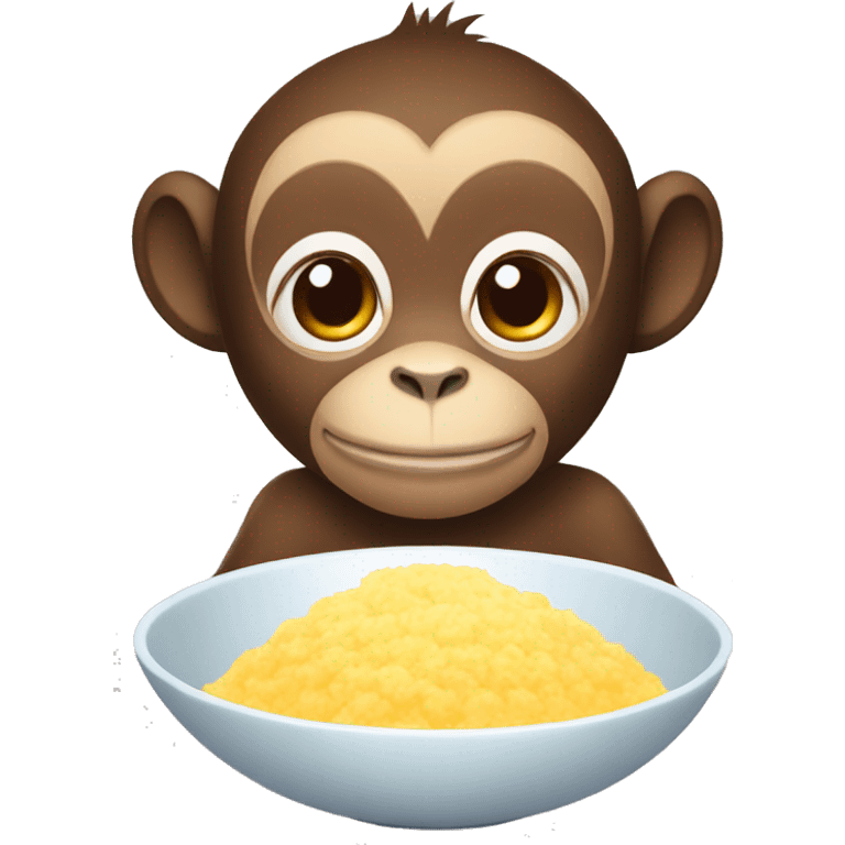 monkey with a bowl of fufu emoji