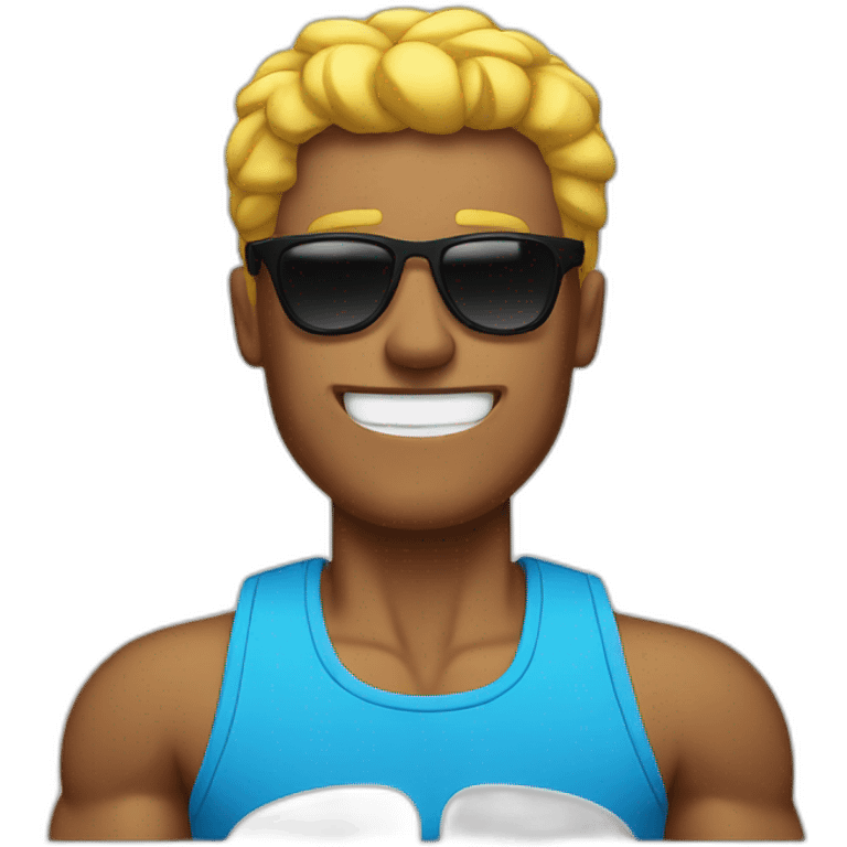 muscle men with sunglasses emoji