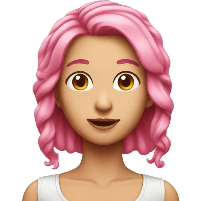 Pink hair  emoji