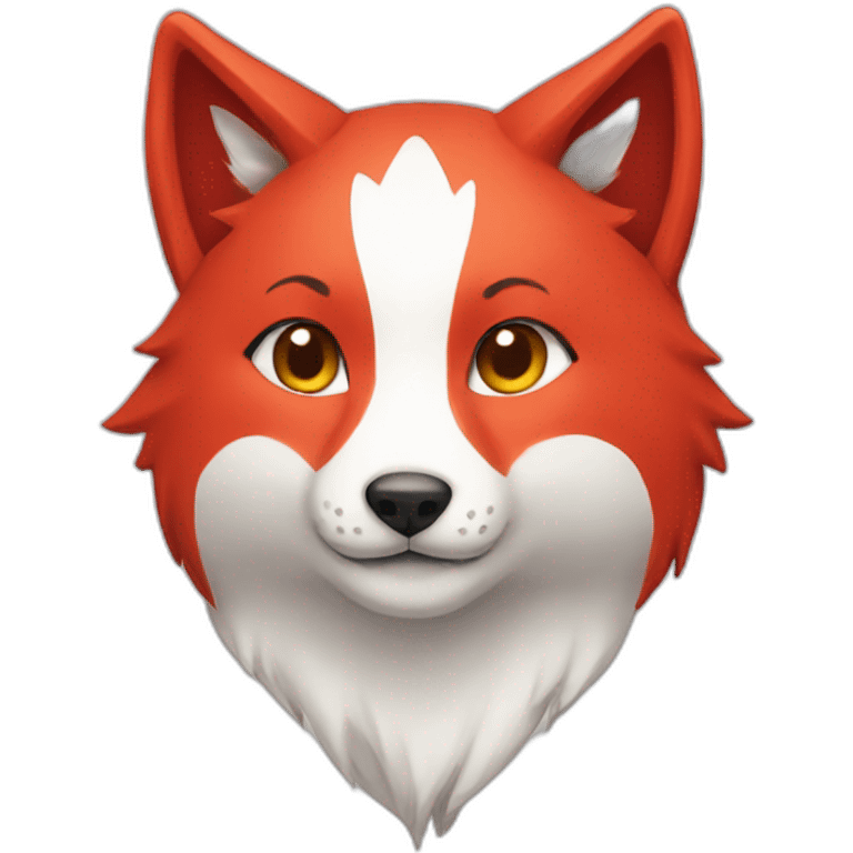 Red ans White kitsune emoji