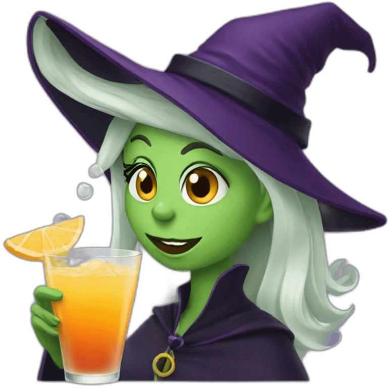 witch drinking martini emoji