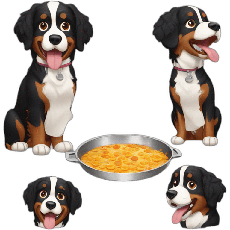 Bernese mountain dog cooking emoji