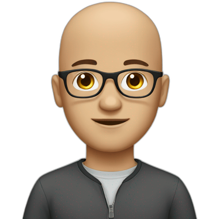 bald boy with glasses and dark hair emoji