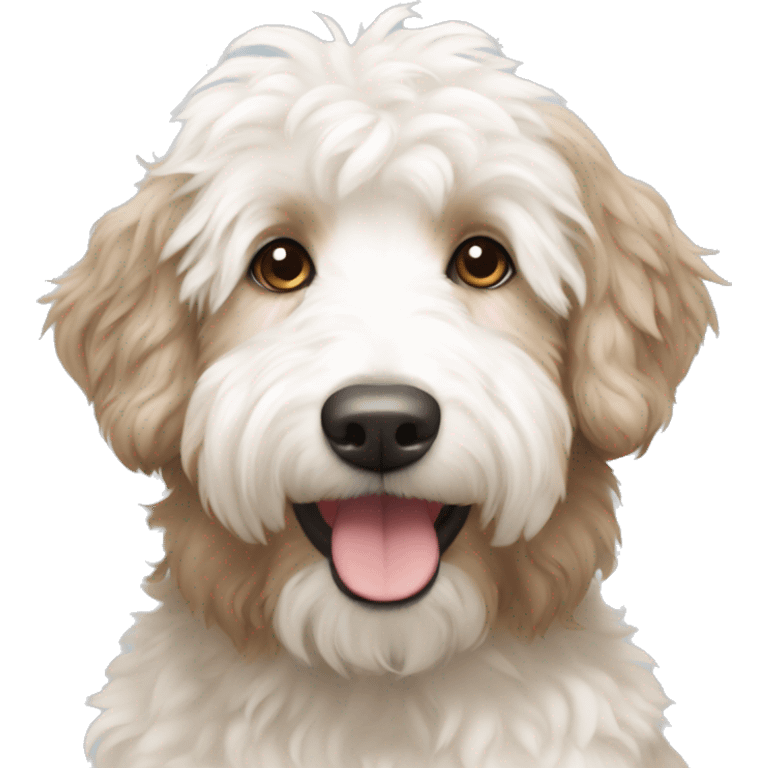 White and beige aussiedoodle emoji