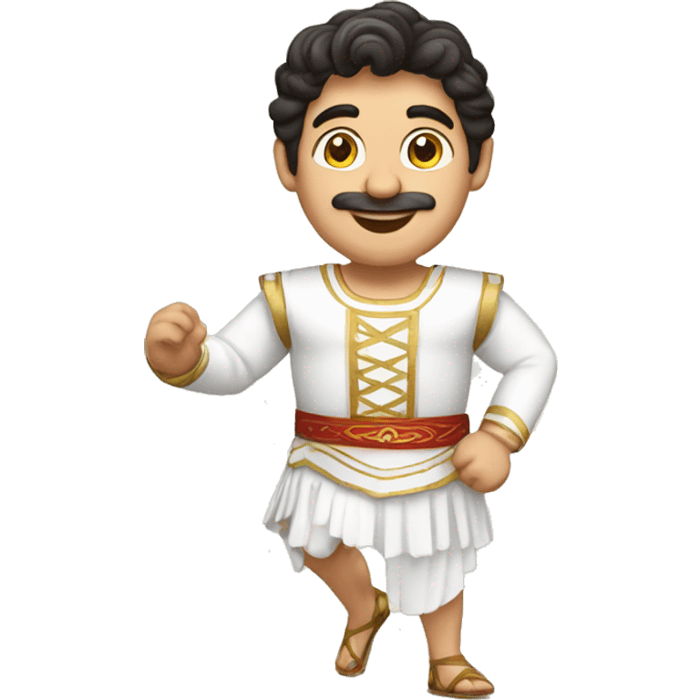 greek male folk dancer in white evzone costume emoji