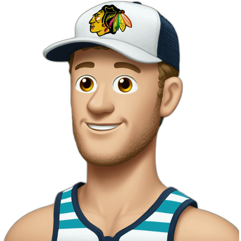 Jonathan Toews as a beach bum emoji