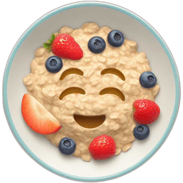 oatmeal with fruit in a plate emoji