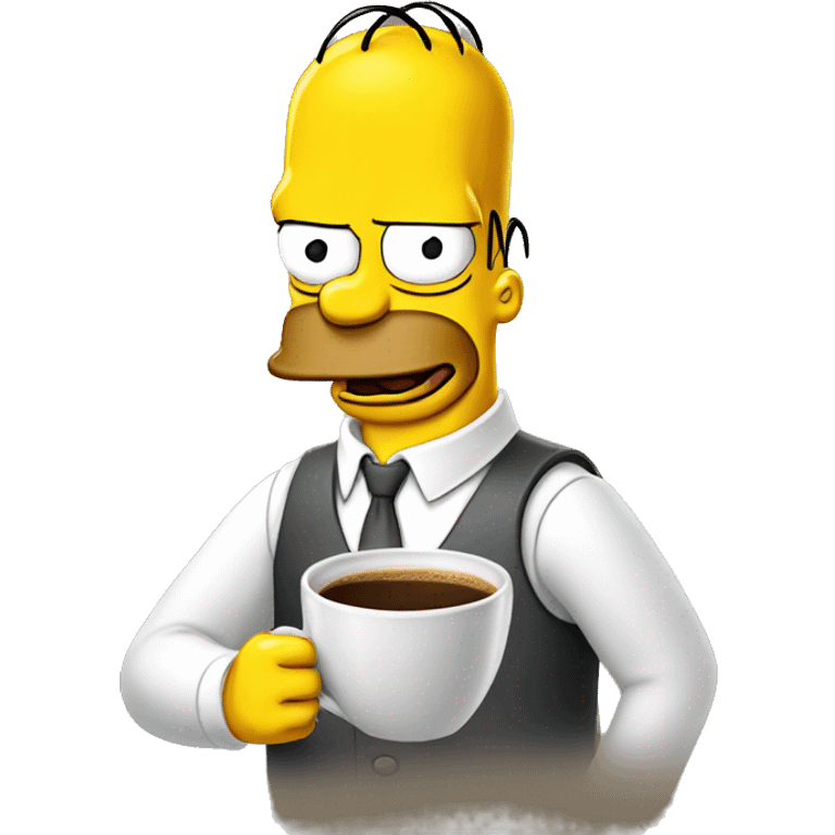 Hommer Simpson qui boit un café  emoji