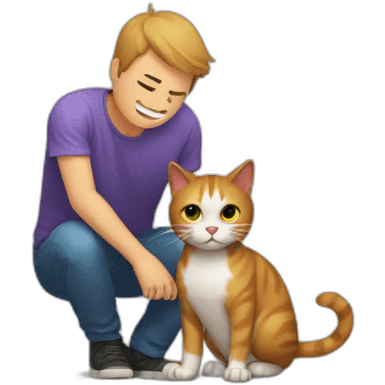 Cat near injured man emoji