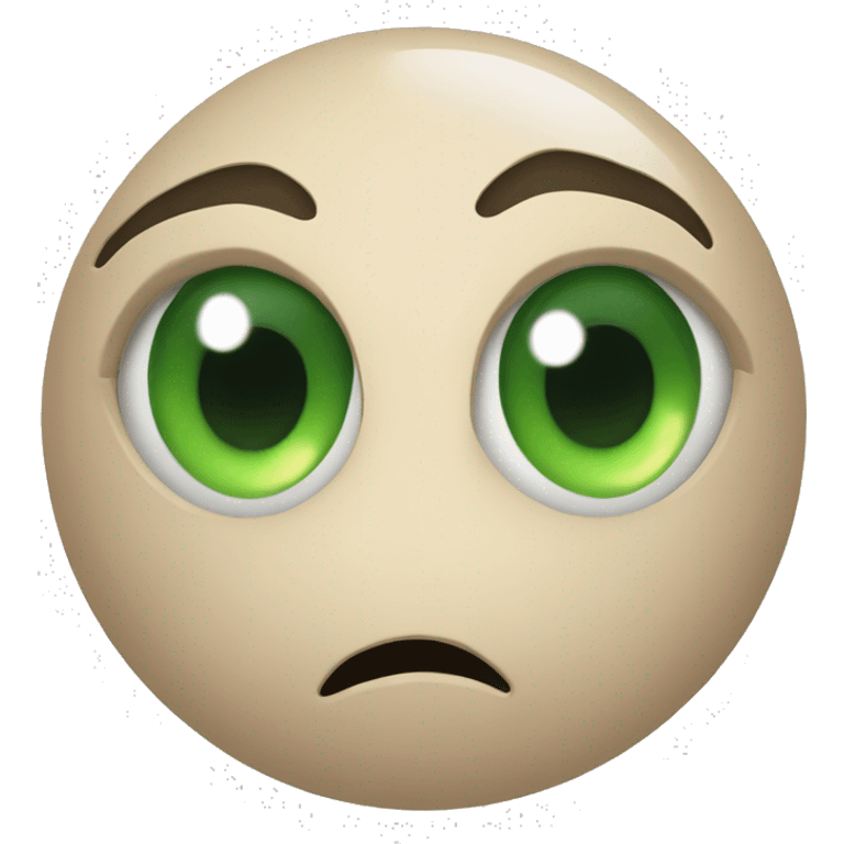 deformed  sphere with green eyes emoji