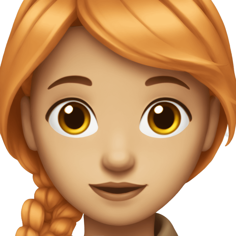 Orange bangs with brown hair girl with striking features hazel eyes winter  emoji