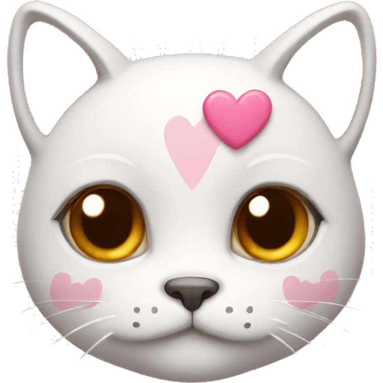 Cute cat with pinks hearts  emoji