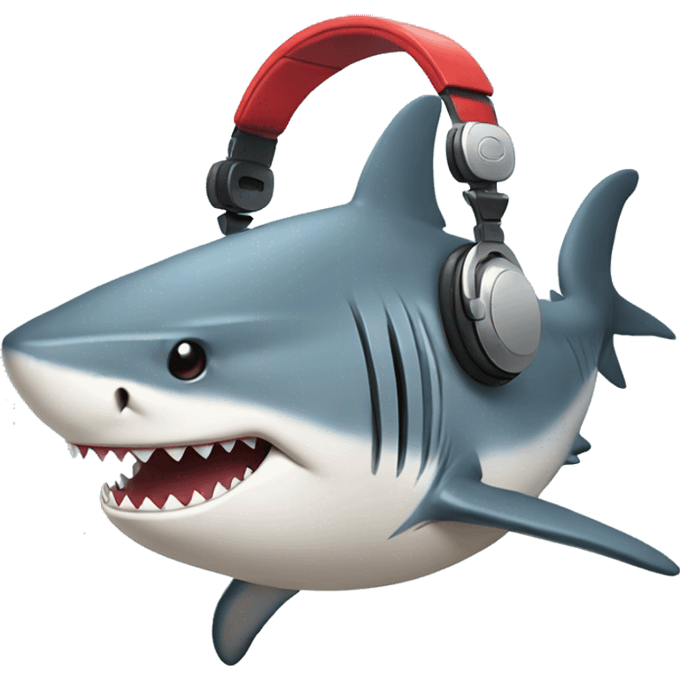 Shark With Headphones  emoji