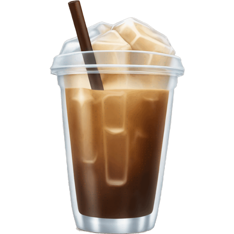 Ice coffee with iced cubes emoji