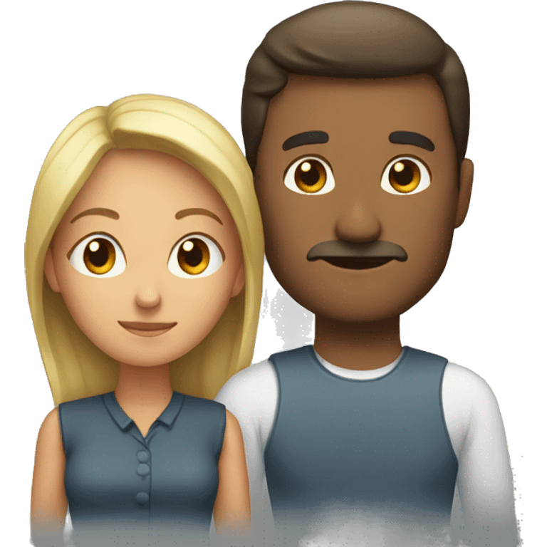 Man standing behind woman emoji