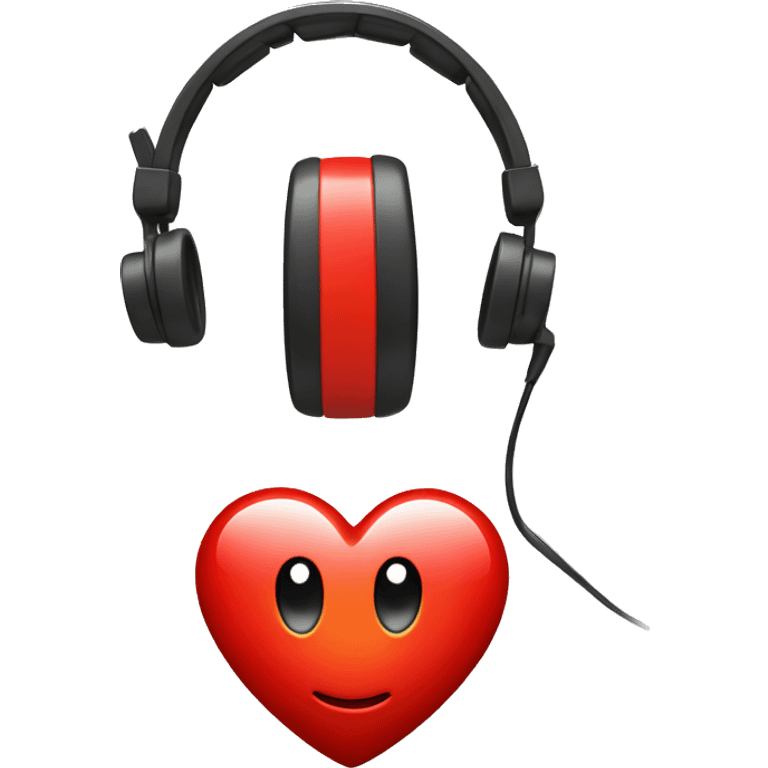 a red heart with headphone emoji