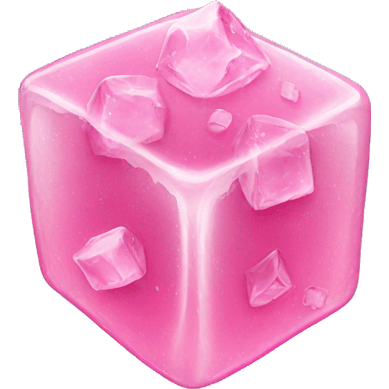 Pink ice cubes in butterfly form emoji