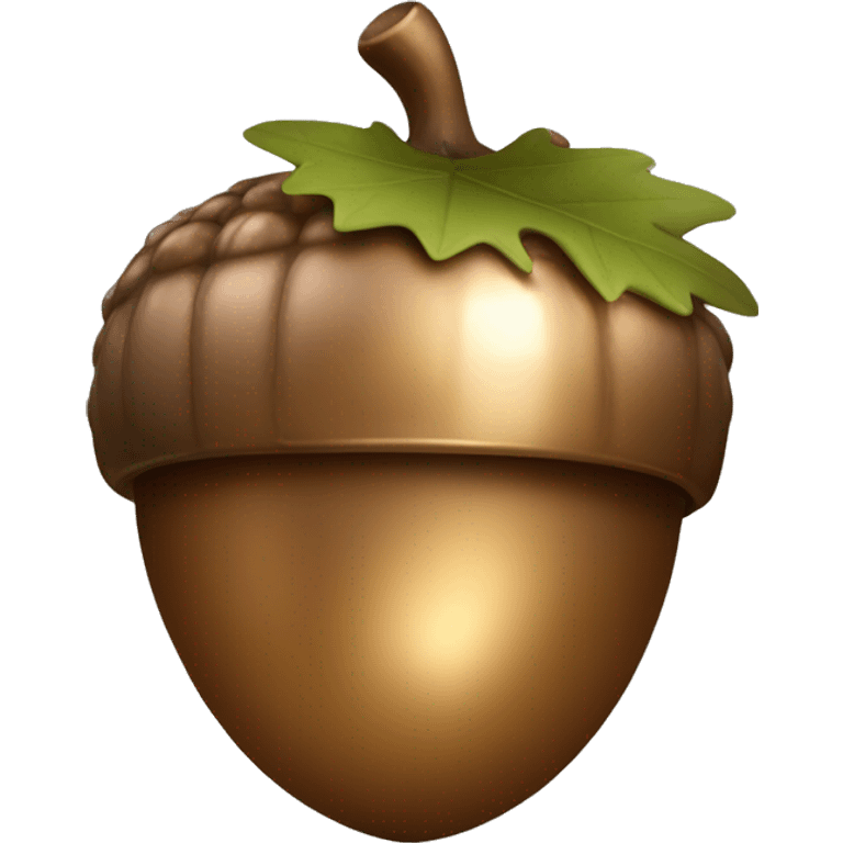 shiny Bronze Acorn with stem  emoji