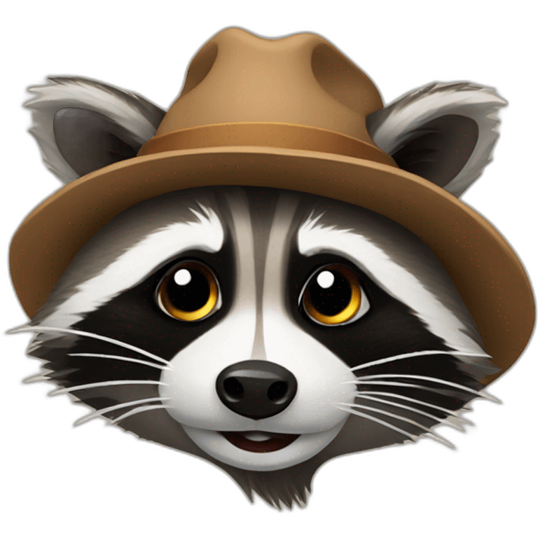 Raccoon with hat emoji