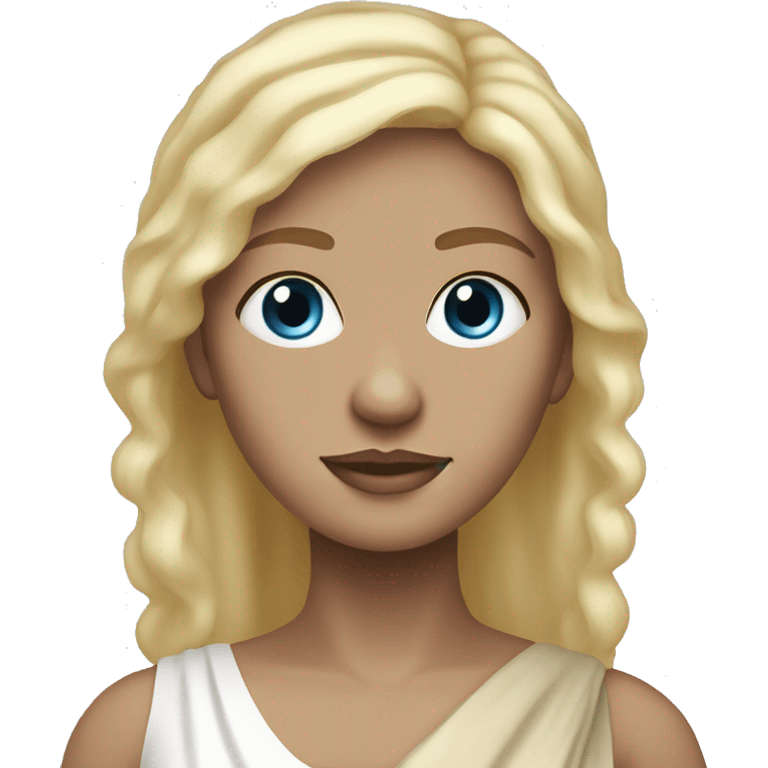 white ancient greek woman babybump blue eyes blond hair emoji