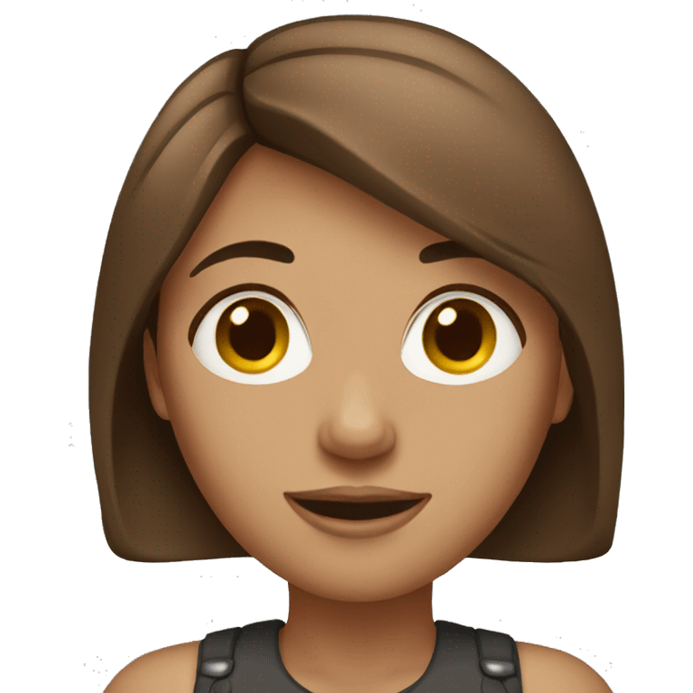 Medium brown hair woman emoji