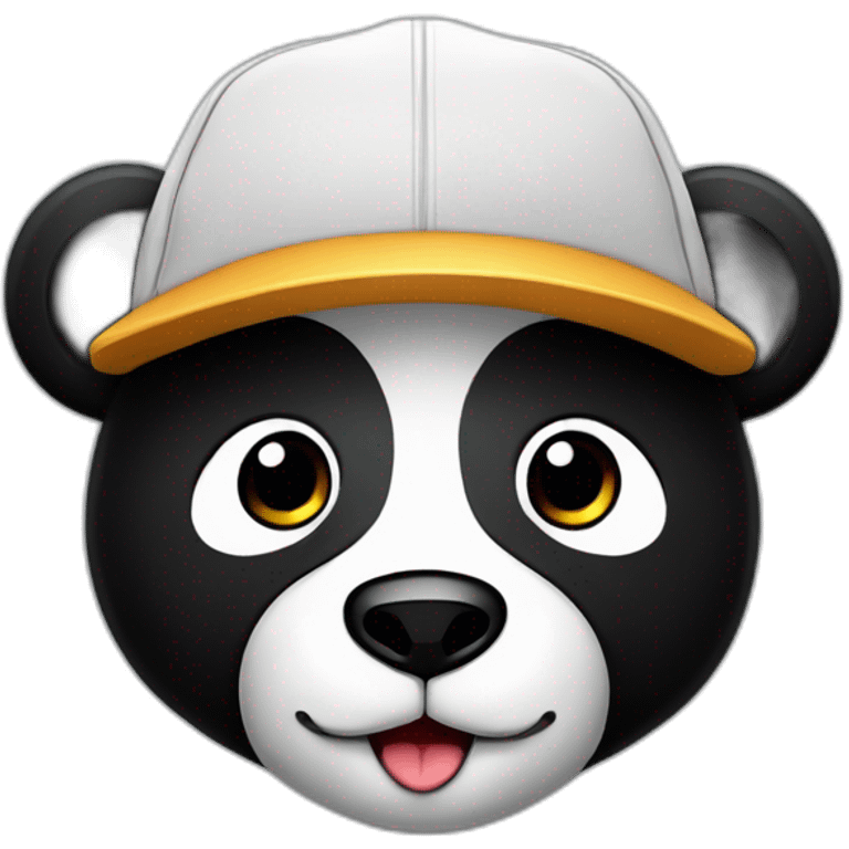 Oso panda con gorra y cabello largo  emoji