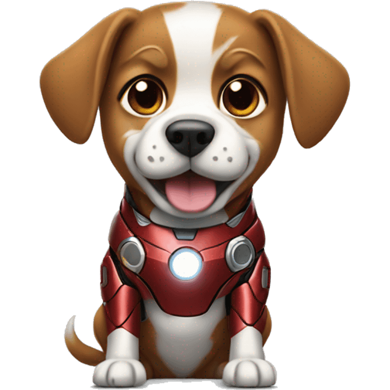 Dog wearing iron man suit emoji