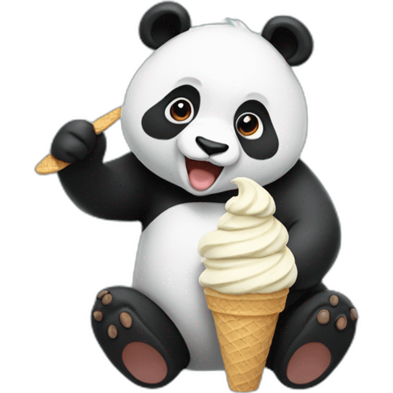 Panda eating ice cream emoji