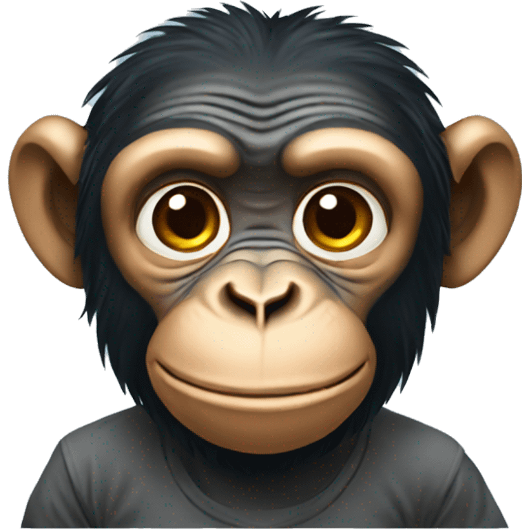 Chimpanzee wearing t shirt emoji