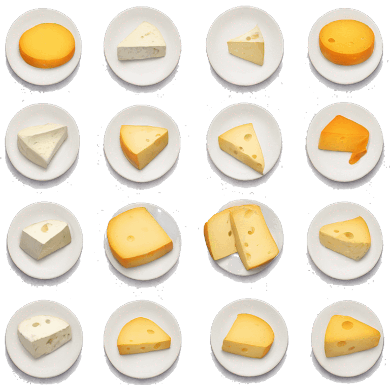 different cheeses with hidden faces on a plate emoji