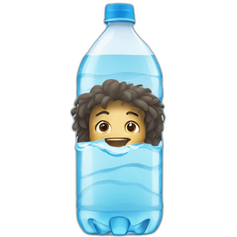 bottle of water with hair emoji