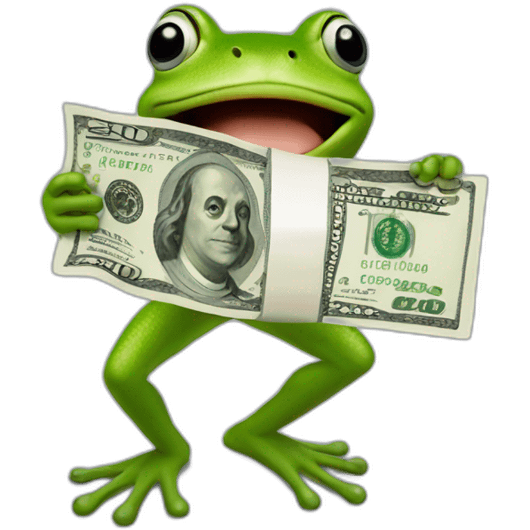 frog using Copilot money emoji