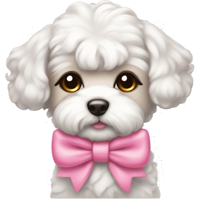 Schichon puppy pink bow emoji