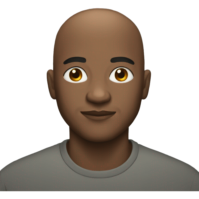 Black bald man emoji