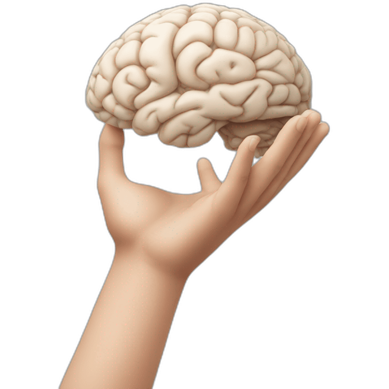 human-holding-brain-on-hand emoji