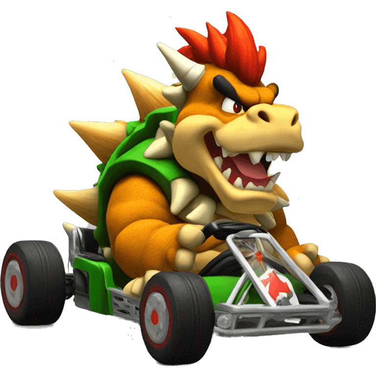 Bowser on a kart emoji