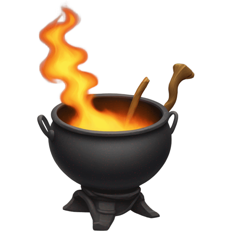 Cauldron that has fire twirling out of it emoji