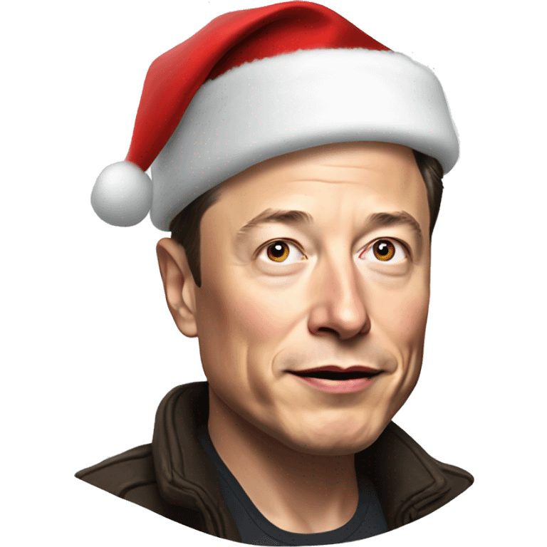 Elon musk with Christmas hat  emoji